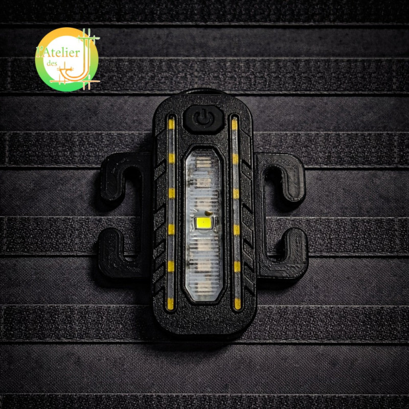 Lampe LED rechargeable gyrophare – Fixation MOLLE tactique